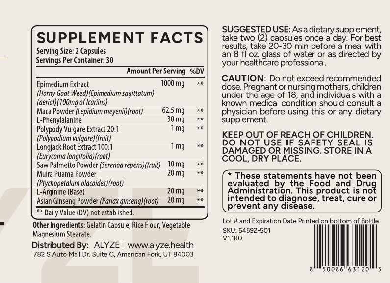 ALYZE Horny Goat Weed supplement facts