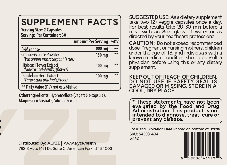 ALYZE D-Mannose supplement facts